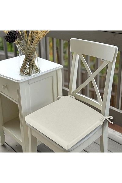 HomeBerry 6-Piece Linen Lace Chair Cushion Ecru 40 X 40 cm
