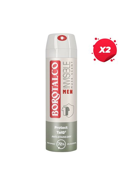 Borotalco X2 - BOROTALCO ANTIPERSPIRANT DEO 150ML MEN INVISIBLE MUSK SCENT