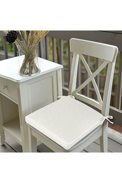 HomeBerry 6-Piece Linen Lace Chair Cushion Optical White 40 X 40 cm