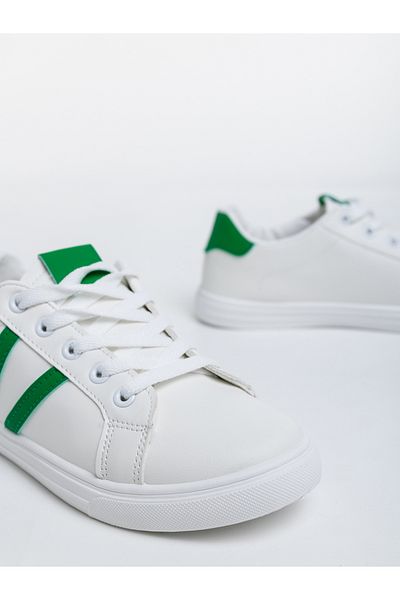 Kalapod Women's white and green sports shoes made of ecological leather Virva