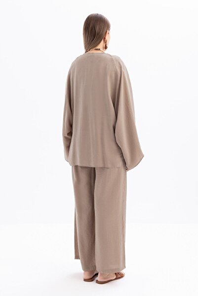 ALLDAY Μινκ-Μοντάλ Κιμονό με δαντέλα στη μέση