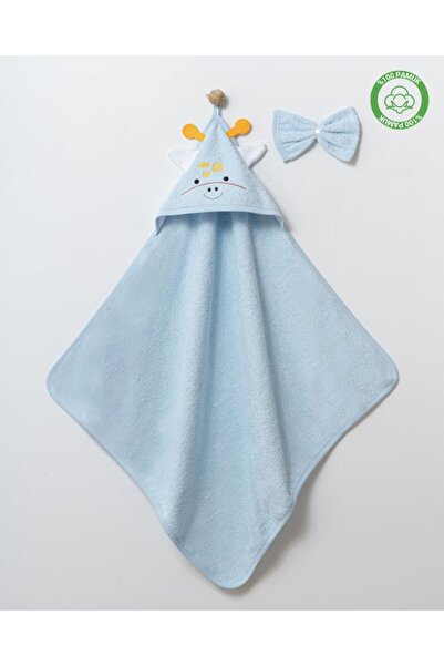 ankibaby %100 Pamuk Zürafalı Silgi Havlu - Banyo Lifi Hediyelidir!