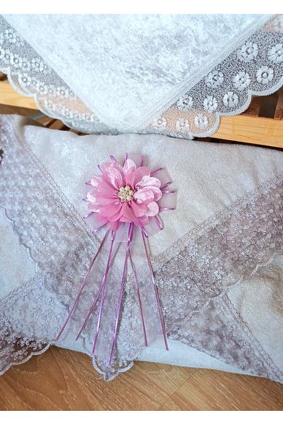 Neweste Bride Groom Bouquet Luxury Ornate Velvet Wide Laced 90*90cm Soz Engagement Wedding Henna Boucasi Tablecloth