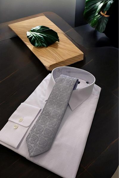 Sarar Patterned Gray Micro Tie