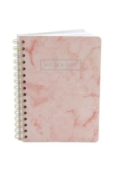 Roco Marble Lined Notebook A5 - 100 Sheets Pink