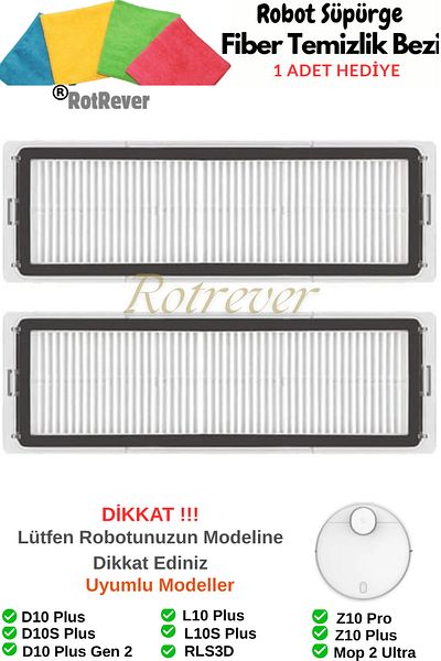 RotRever Xiaomi Mi Robot Vacuum Mop 2 Ultra Stytj05Zhm Compatible Hepa Filter-2 Pieces
