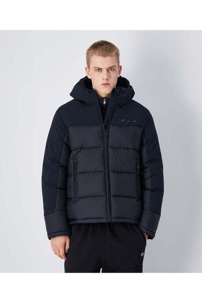 Champion Outdoor Hooded Jacket Siyah Erkek Mont -220345-KK001