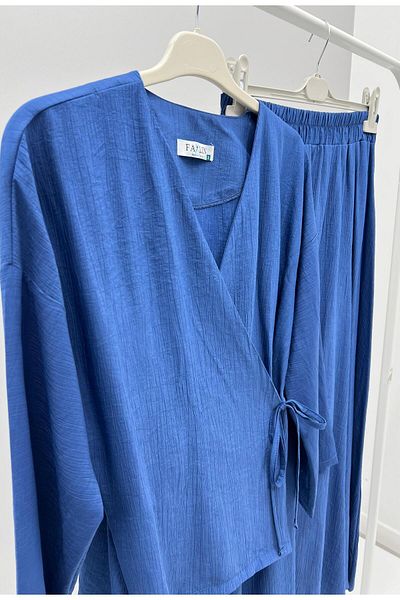 ALLMİRA FASHION Side Tie Kimono Skirt Hijab Double Set