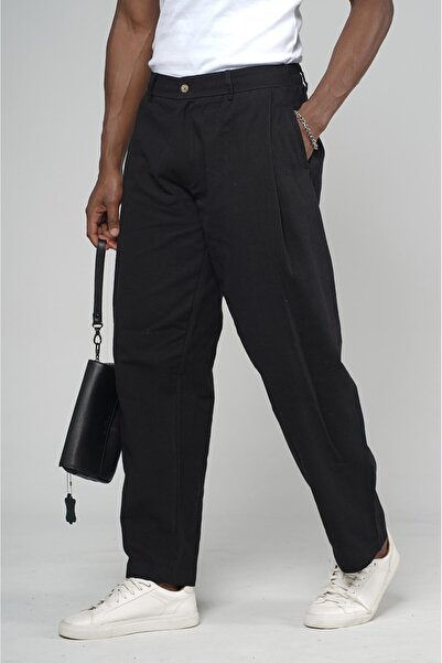 king brich Shalwar Cut Pleated Linen Trousers
