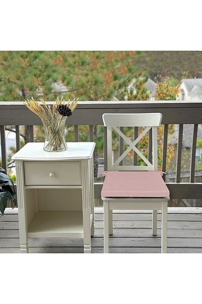 HomeBerry 6-Piece Linen Lace Chair Cushion Pink 40 X 40 cm