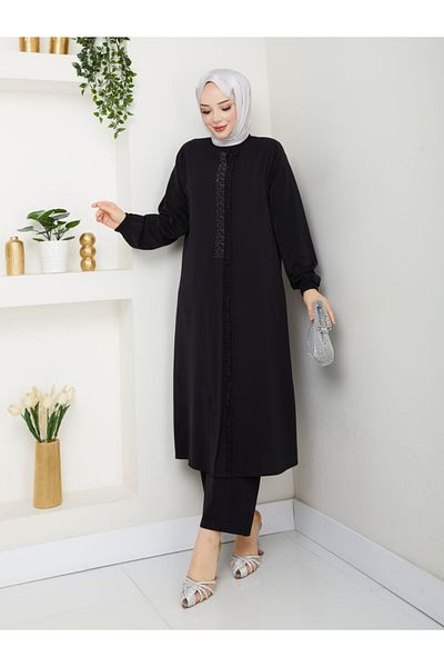 CLB COLLECTION Women's Stone Detailed Hijab Suit