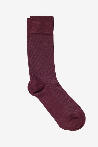 ALTINYILDIZ CLASSICS Men's Burgundy Soft Textured Patterned Single Socks