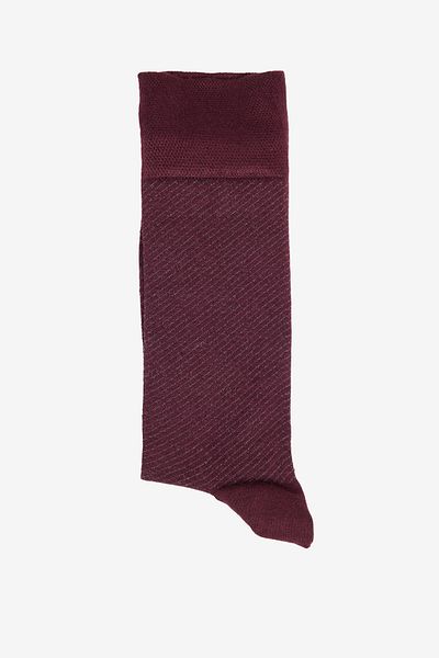 ALTINYILDIZ CLASSICS Men's Burgundy Soft Textured Patterned Single Socks