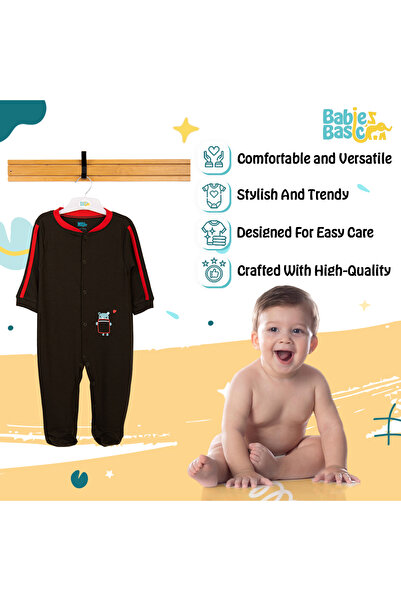 Babies Basic 100% Cotton Printed Long Sleeves Jumpsuit/Romper/Sleepsuit for babies