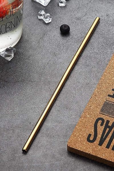 safestore 9 Pieces Metal Straws Stainless Steel Soft Drink Straw Stick Straw Cleaning Brush