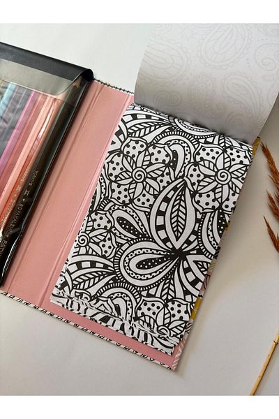 Adalinhome Atakids Lizy Dry Painted Mandala Coloring Book |   19 X 11cm |   40 Sheets |   12 Colors Dry Paint