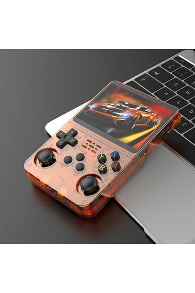 VEVOR Consola R36S portabila retro 64GB, 15000 jocuri, ArkOS 2.0, N64 PSP PS1 PlayStation, Portocaliu