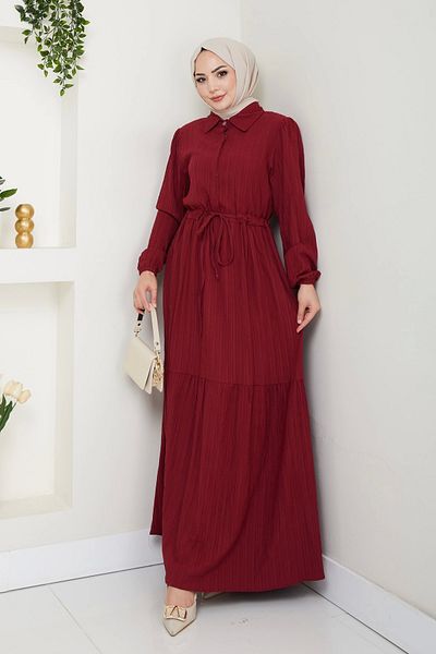 MSK Fashion Φόρεμα με γιακά πουκάμισο Lara με μισό κουμπί