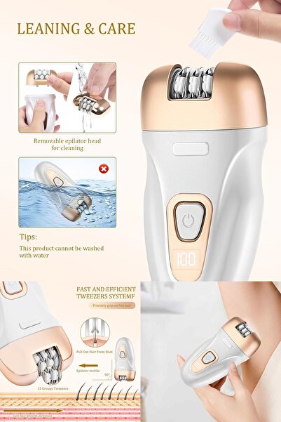 Genel Markalar Hassas Bölgeler için Uygun 3'ü 1 Arada Dijital Epilasyon Seti: Hassas tüy alma, tıraş ve cilt bakı