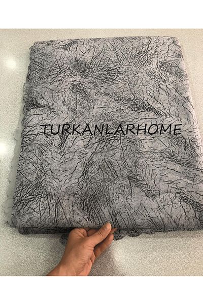 turkanlarhome Sofa Bed Cover Gray Vein Patterned Non-Slip Base Sponge Top Fabric Velvet