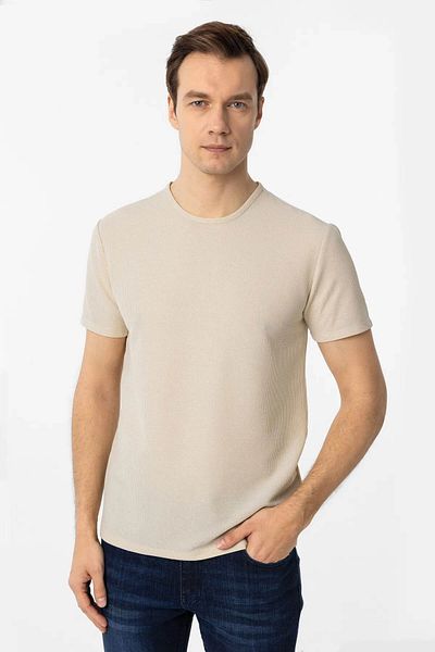 SÜVARİ Ανδρικό T-Shirt Süvari Waffle Beige TS1014000413