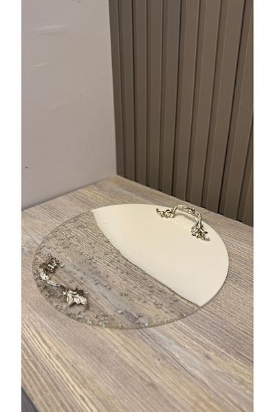 Snow Homs Δίσκος γαμπρού αρραβώνων 1 τεμάχιο 30 εκ. Ασημένια ρητίνη
