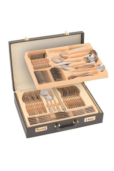 FOXMAG24 Stainless steel cutlery set, FOXMAG24, with black diplomat, 72 pieces