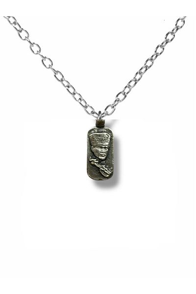 Herşey Nota Mustafa Kemal Atatürk Silhouette Figured Imprint Necklace – Silver Color Unisex Metal Jewelry
