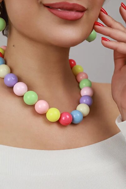 New Obsessions Women's Necklace with Big Beads - 20mm Beads