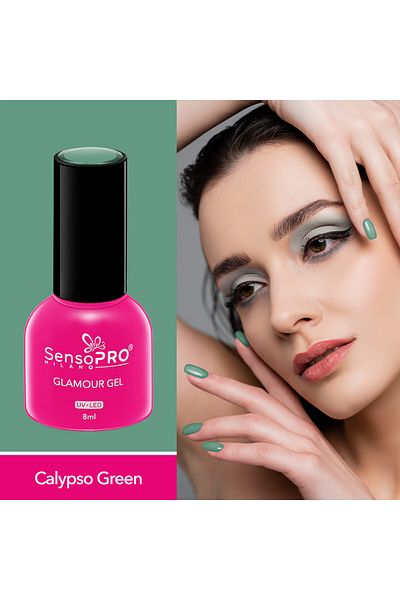SensoPRO Milano Oja semipermanentă Glamour Gel 8ml, Verde Calypso #104