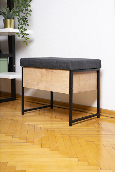 Milonsa Sandıklı Ayakkabılık Bench Puf – Metal Ahşap Oturaklı Bank – Ayakkabı...