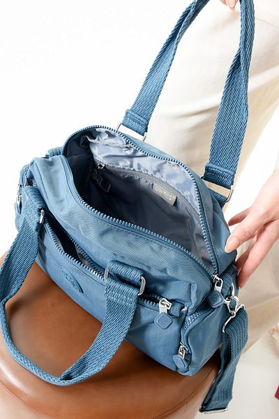 Just Polo Unisex Women's 2-Eye Waterproof Imported Crinkle Fabric Adjustable Cross Strap Hand and Shoulder Bag