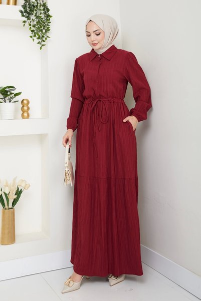 MSK Fashion Lara Half-Buttoned Shirt Collar Dress