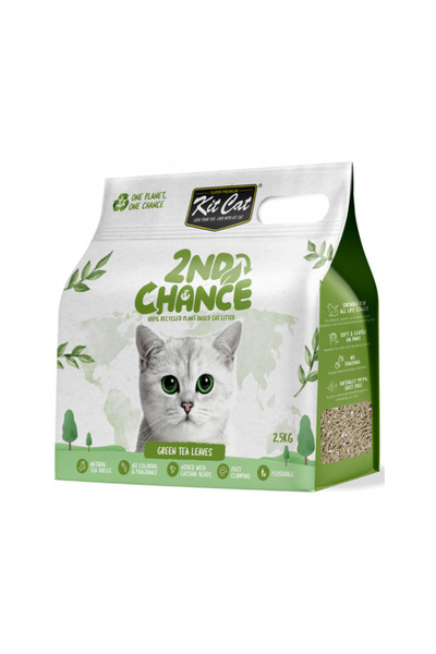 Kit Cat رمل القطط بأوراق الشاي الأخضر من 2nd Chance - 7 لتر