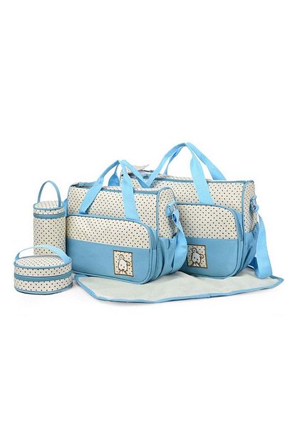 huitich Chic Baby Diaper Bag Set All-in-One Travel Solution for Baby Needs Blue