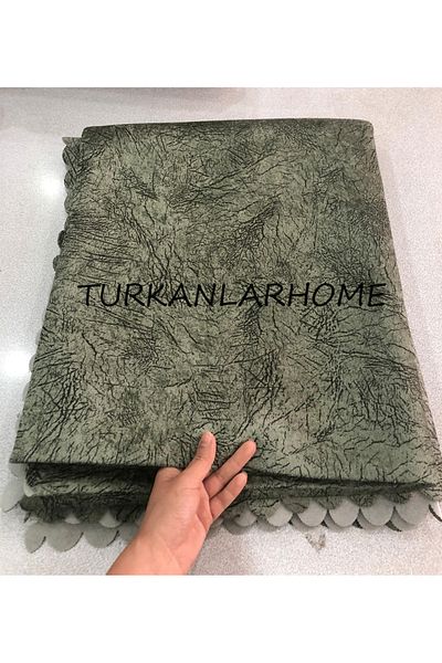 turkanlarhome Sofa Bed Cover Khaki Vein Patterned Non-Slip Base Sponge Top Fabric Velvet