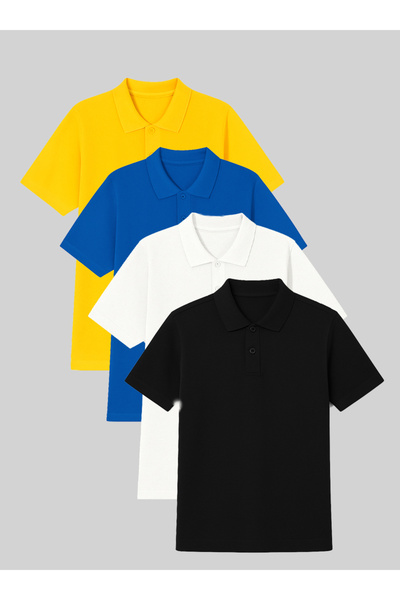 nacar çarşı Ανδρικό μπλουζάκι πόλο με κοντό μανίκι, συσκευασία 4 τεμαχίων, 10...