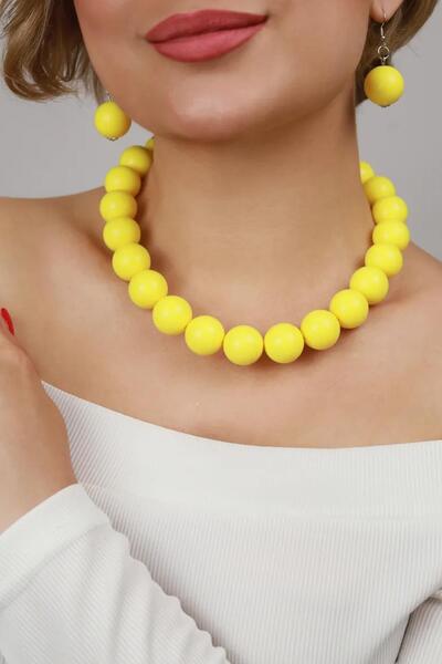 New Obsessions Büyük Boncuklu Kadın Kolye - 20mm Boncuklu