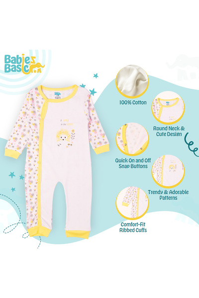 Babies Basic 100% Cotton Printed Long Sleeves Jumpsuit/Romper/Sleepsuit for babies