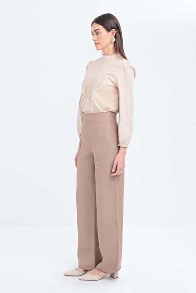 ALLDAY Vizon-Bol Paça Keten Pantolon