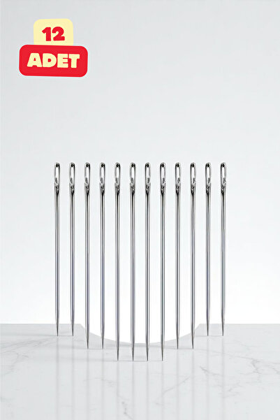 Vekorr 12 Adet İplik Geçirmeli İğne Set Giysi Kumaş Pratik Dikiş Seti