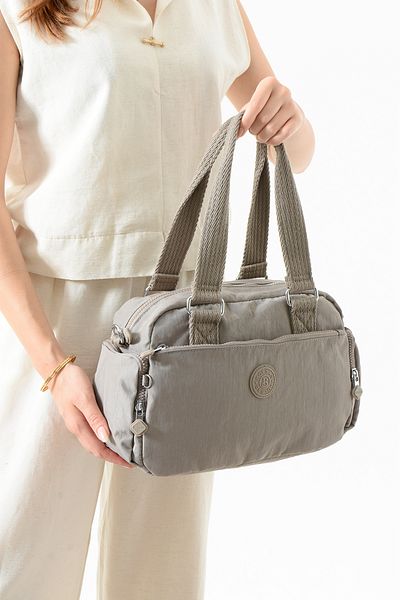 Just Polo Unisex Women's 2-Eye Waterproof Imported Crinkle Fabric Adjustable Cross Strap Hand and Shoulder Bag