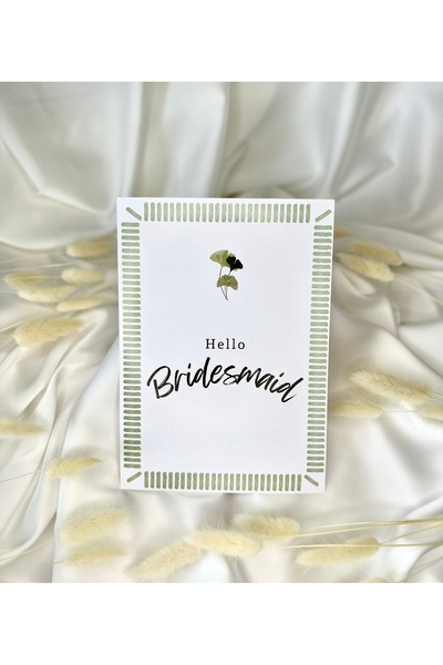 ATOLYE498 8 قطع من بطاقات هالو بريدز الخضراء المكتوبة لحفلات الزفاف بعد وصيفة العروس