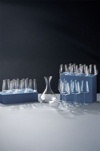 Emsan Brillante 19 Piece Glass Set Platinum