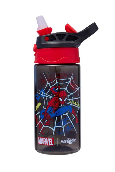 SMIGGLE Spider-Man Bpa Free Kids Plastic Water Bottle 430ml
