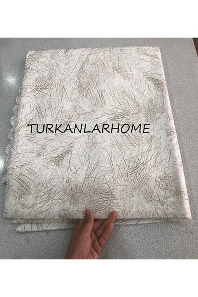 turkanlarhome Sofa Bed Cover Cream Vein Patterned Non-Slip Base Sponge Top Fabric Velvet