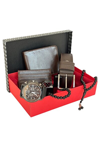 Tisaati Lüks Vegan Deri Özel Kutulu Klasik Cüzdan Kemer Kartlık Çakmak Bilekl...