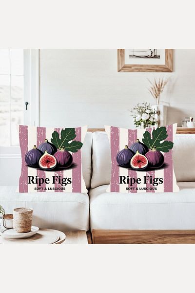 on the clouds Fig Leaf Combination Hidden Zippered Throw Pillow Cover Sofa Pillow Case Set (2Pcs)