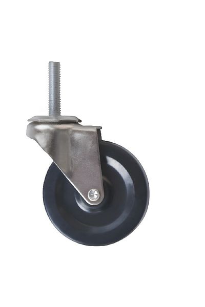 ACE Durable Stem Type Swivel Caster Silver and Black 3inch