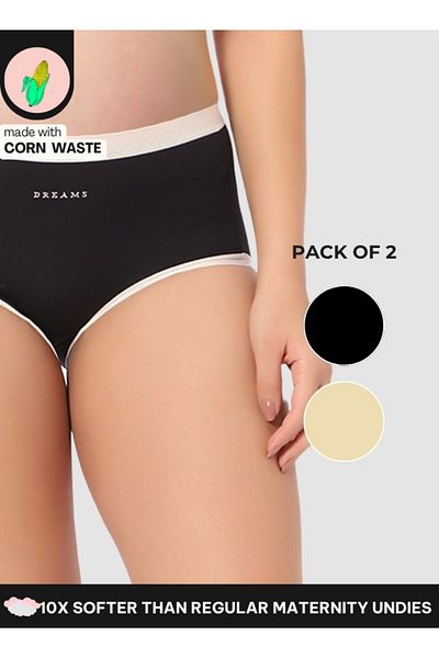 Intimate Queen Corn Bae Maternity Lacy Boy Shorts – Ultra-Soft, No Roll-Ups & Gusset Support (Pack Of 2)